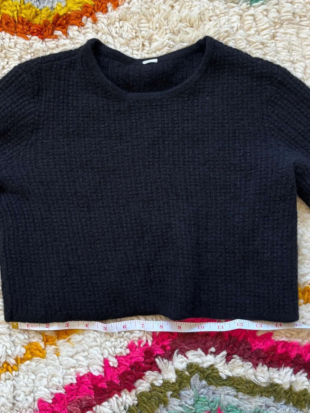 ALO Black 100% Cashmere Waffle Sweater Set (Top and Bottom)